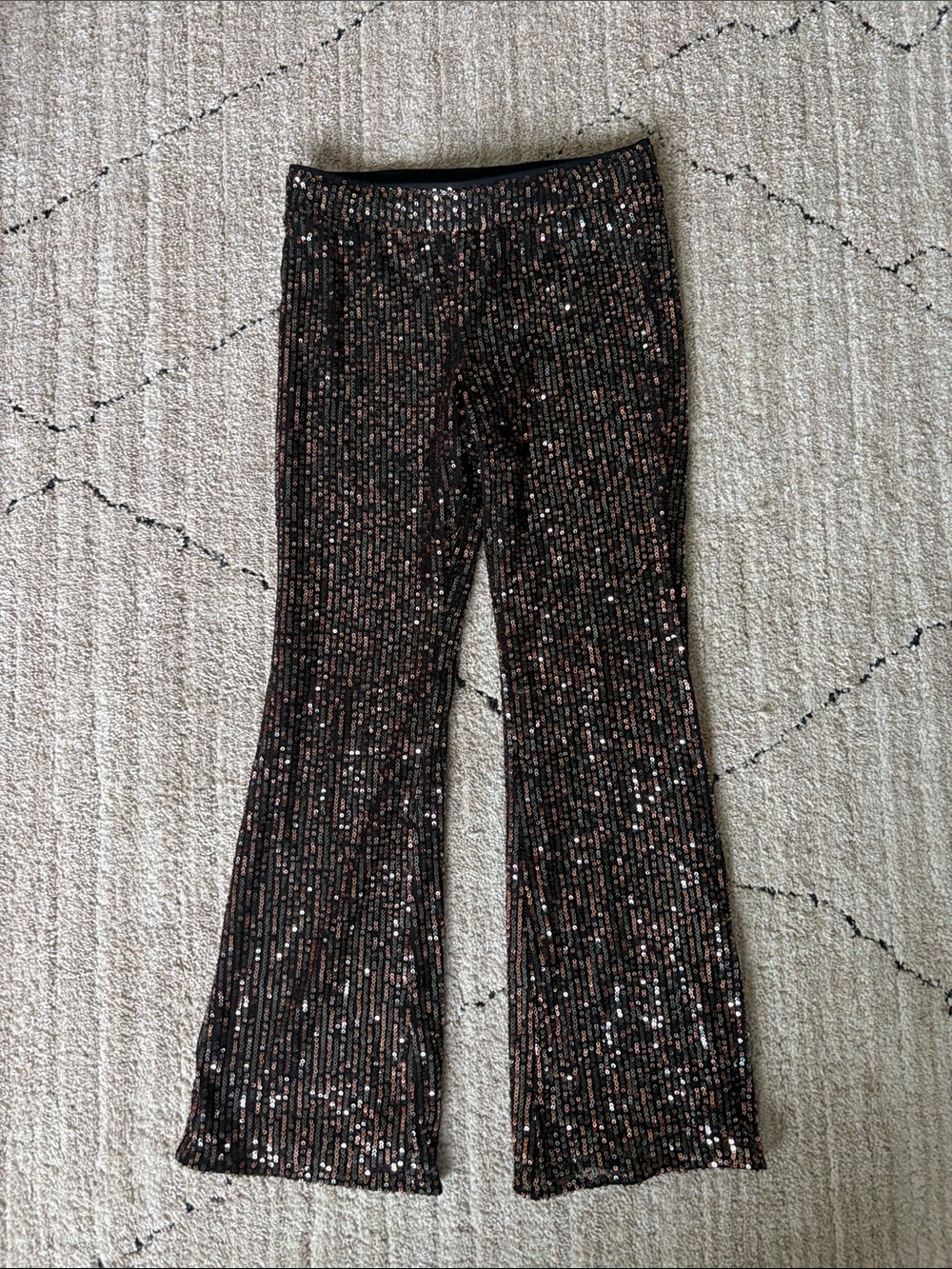 Cat & Jack Black Sequin Flared Pants size medium